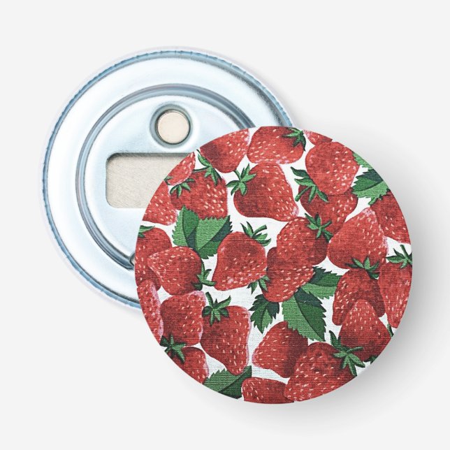 Strawberries and Cream Pattern Bottle Opener (Front)