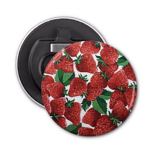 Strawberries and Cream Pattern Bottle Opener