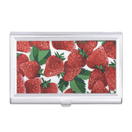 Strawberries and Cream Pattern Business Card Case
