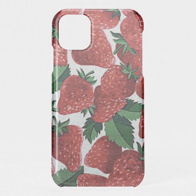Strawberries and Cream Pattern Uncommon iPhone Case (Back)