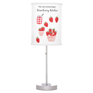 Strawberries and Cream Summer Fruit Personalized Table Lamp