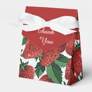 Strawberries and Cream Summer Pattern Favor Boxes