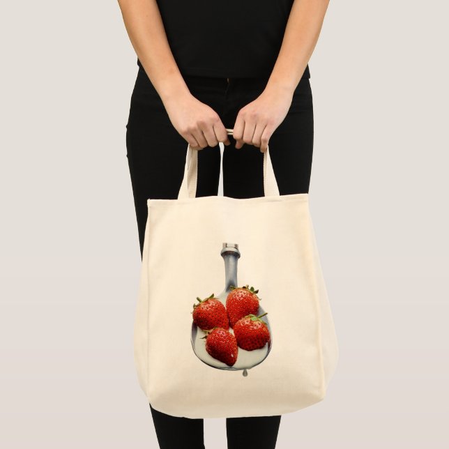 Strawberries and Cream Tote Bag (Front (Product))