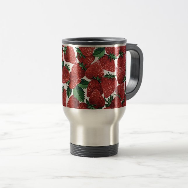 Strawberries and Cream Travel Mug (Front Right)