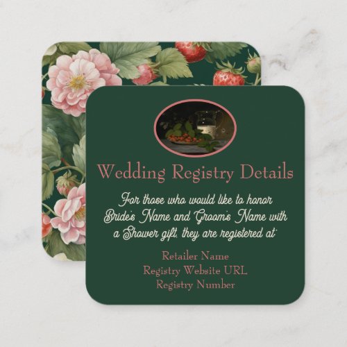 Strawberries and Cream Wedding Registry  Enclosure Card