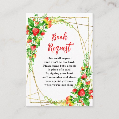 Strawberries and Daisies Baby Shower Book Request