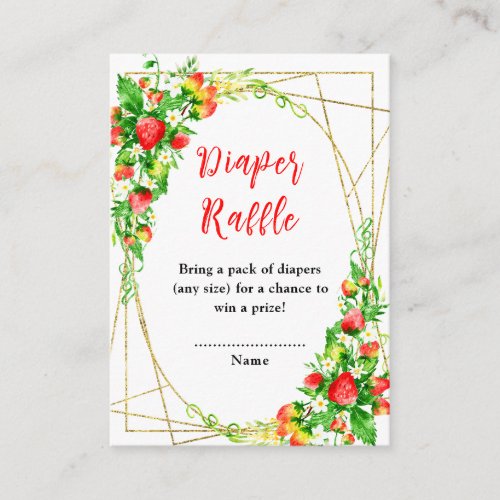 Strawberries and Daisies Baby Shower Diaper Raffle