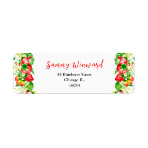 Strawberries and Daisies Baby Shower Label