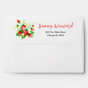 Strawberries and Daisies Bridal Shower Envelope