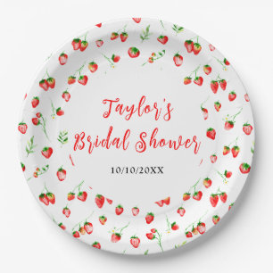 Strawberries and Daisies Bridal Shower Paper Plates