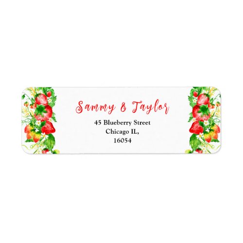 Strawberries and Daisies Label