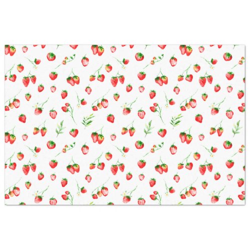 Strawberries and Daisies Pattern Tissue Paper