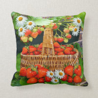 Strawberries and Daisies  ~ Pillow / Cushion