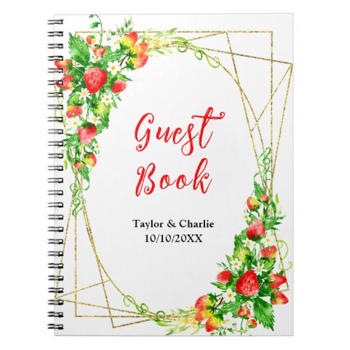 Strawberries and Daisies Wedding Guest Book