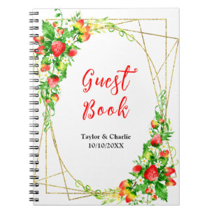 Strawberries and Daisies Wedding Guest Book