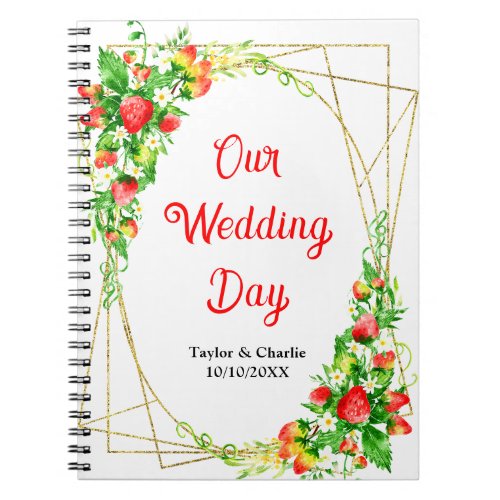 Strawberries and Daisies Wedding Planner Notebook