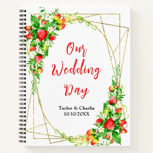 Strawberries and Daisies Wedding Planner Notebook