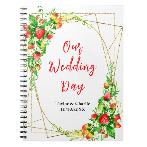 Strawberries and Daisies Wedding Planner Notebook