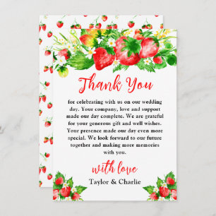 Strawberries and Daisies Wedding Thank You Card