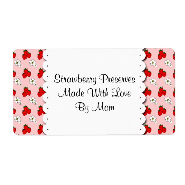 Strawberries and Flowers Custom Canning Labels (Front)