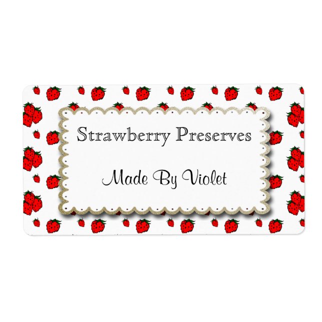 Strawberries and Flowers Custom Label (Front)