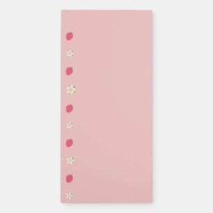 Strawberries and Flowers Magnetic Notepad