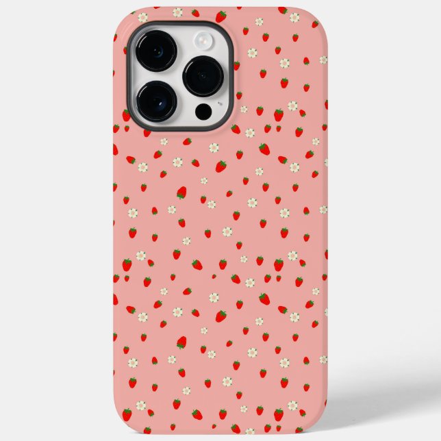 Strawberries and Flowers Pattern Case-Mate iPhone Case (Back)