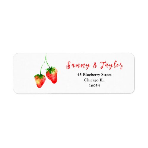 Strawberries and Foliage Label