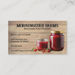 Strawberries and Jam Fruit Preserves Business Card