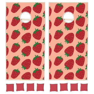 Strawberries and Peach or Color of Your Choice Cornhole Set