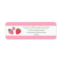 Strawberries and Pink Checks Return Address