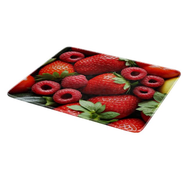 Strawberries and Raspberries Cutting Board (Corner)
