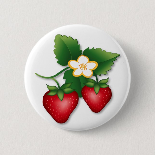 Strawberries are the Berry Best Button (Front)