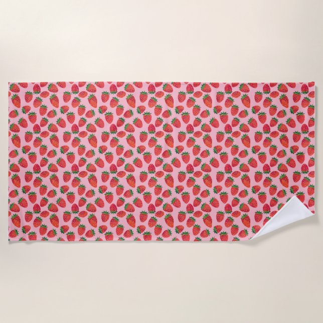 Strawberries Are The Smiles Of Summer Beach Towel (Front)