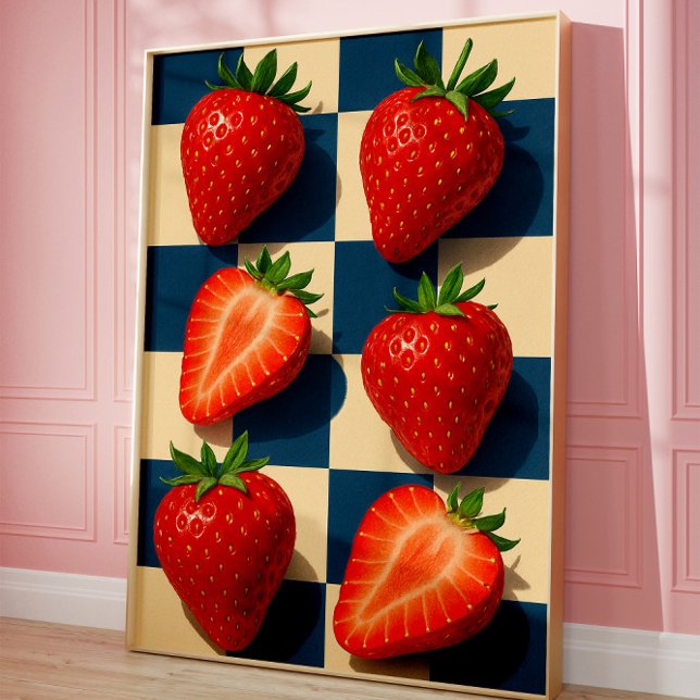 Strawberries art, Bold Fruit Poster (Strawberry art)