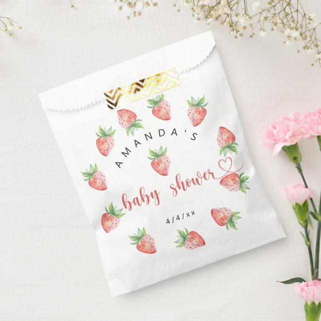 Strawberries - Baby shower Favor Bag (Sealed)