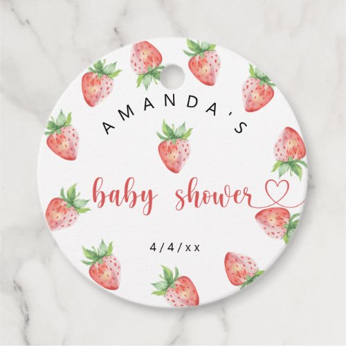 Strawberries _ Baby shower Favor Tags