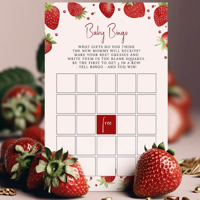Strawberries Baby Shower Game Baby Bingo (Creator Uploaded)