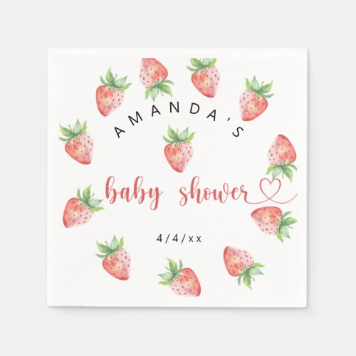 Strawberries _ Baby shower Napkins