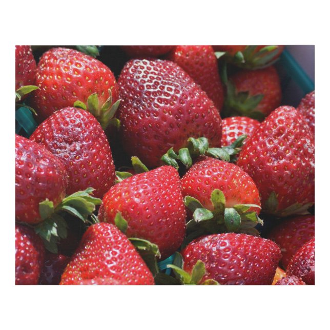 Strawberries background faux canvas print (Front)