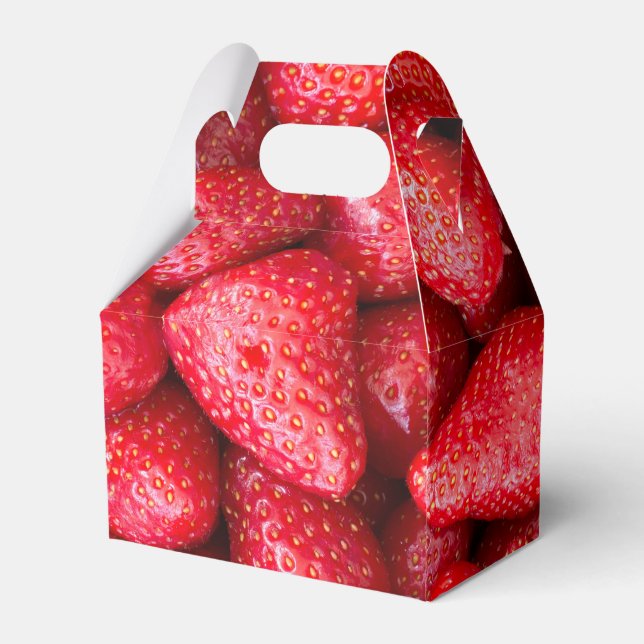 Strawberries background favor boxes (Back Side)