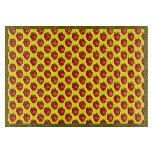 Strawberries Background Graphic Cutting Board