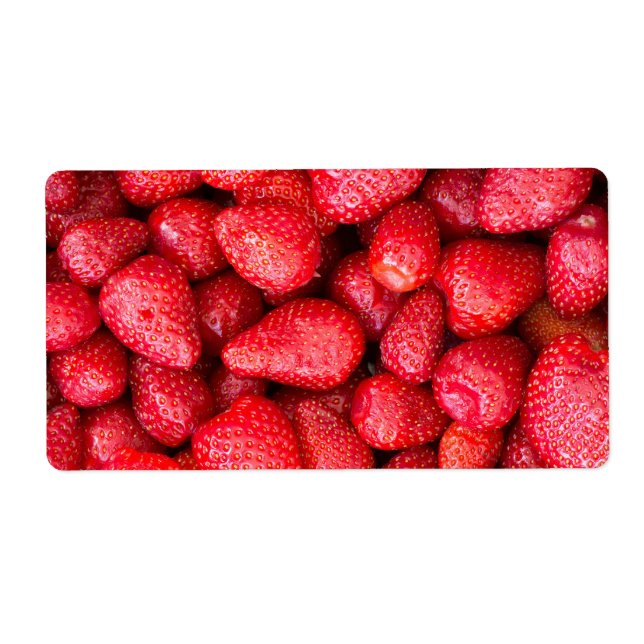 Strawberries background label (Front)