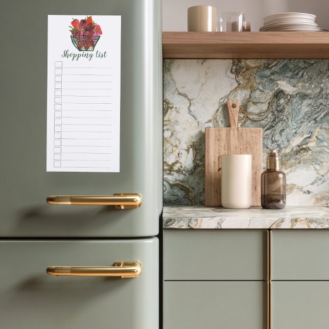 Strawberries Basket Grocery Shopping Checklist Magnetic Notepad (Strawberries Basket Grocery Shopping Checklist Magnetic Notepad
)