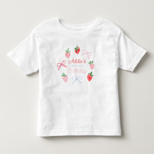 Strawberries Berry First birthday Toddler T-shirt (Front)