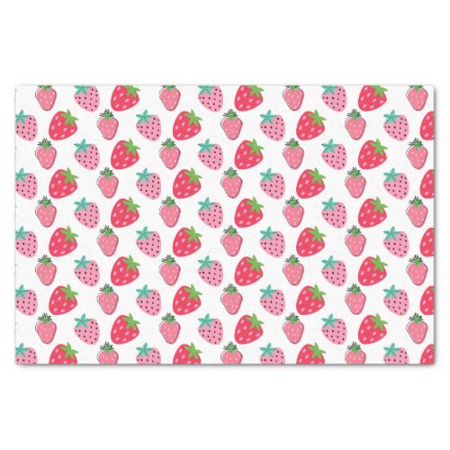 Strawberries Berry Pattern _ Pink  Red Tissue Paper