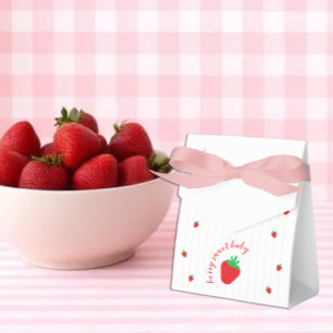 Strawberries Berry Sweet Baby Shower Favor Boxes