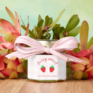 Strawberries Berry Sweet Baby Shower Honey Jar Favors