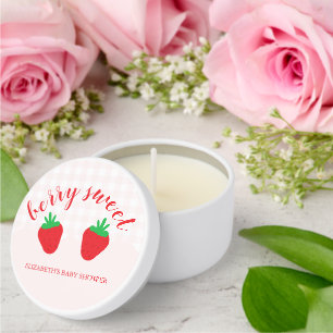Strawberries Berry Sweet Baby Shower Mini Candle Favors