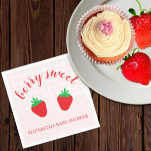 Strawberries Berry Sweet Baby Shower Napkins